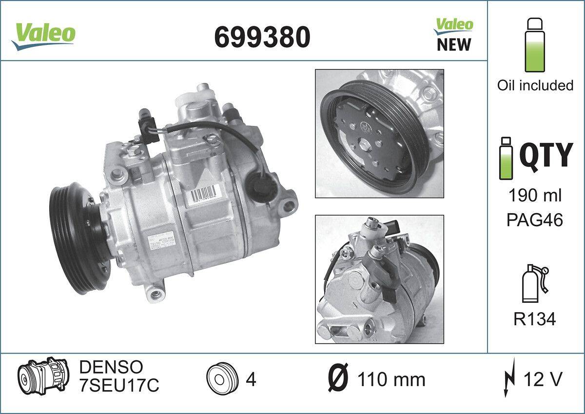 Valeo 699380 Kompressor, Klimaanlage