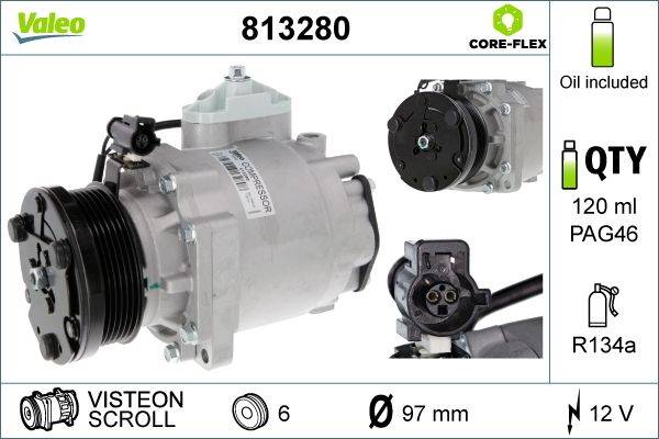 Valeo 813280 Kompressor, Klimaanlage