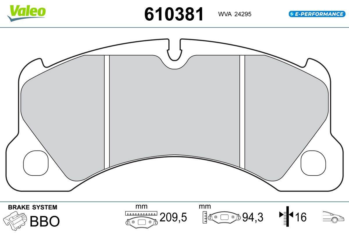 Valeo 610381 Bremsbelagsatz, Scheibenbremse