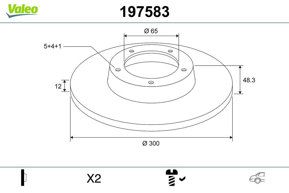 Valeo 197583 Bremsscheibe