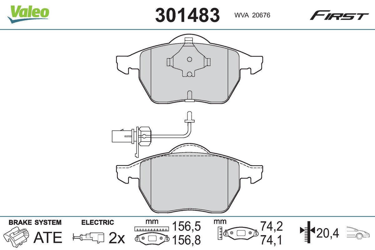 Valeo 301483 Bremsbelagsatz, Scheibenbremse