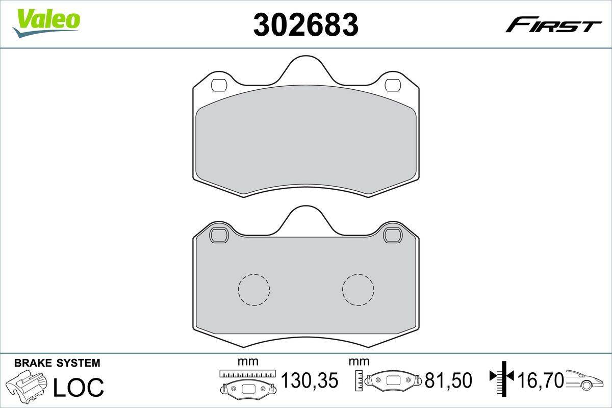 Valeo 302683 Bremsbelagsatz, Scheibenbremse