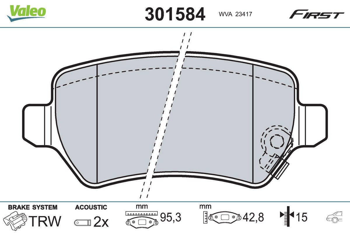 Valeo 301584 Bremsbelagsatz, Scheibenbremse