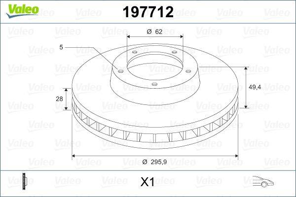 Valeo 197712 Bremsscheibe