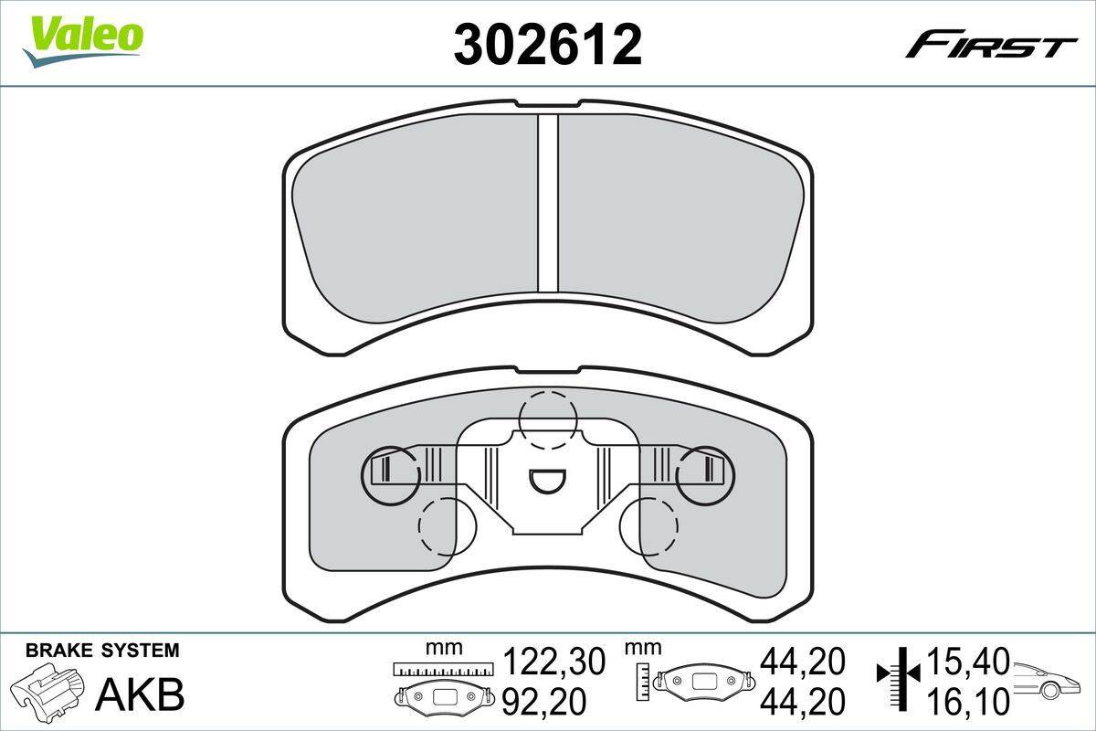Valeo 302612 Bremsbelagsatz, Scheibenbremse