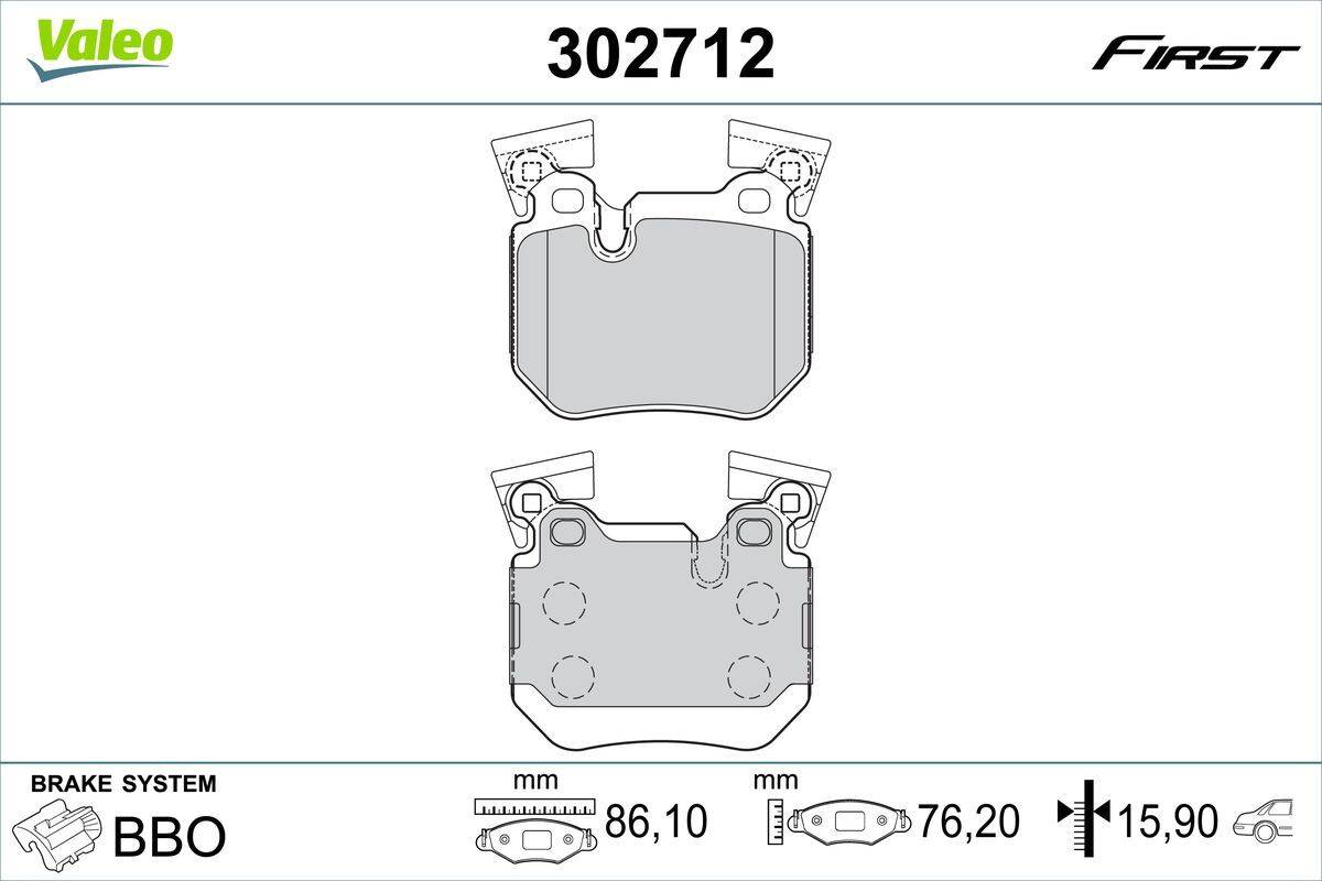Valeo 302712 Bremsbelagsatz, Scheibenbremse