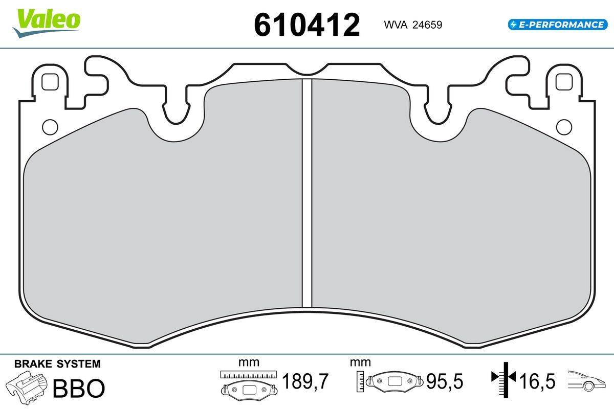 Valeo 610412 Bremsbelagsatz, Scheibenbremse