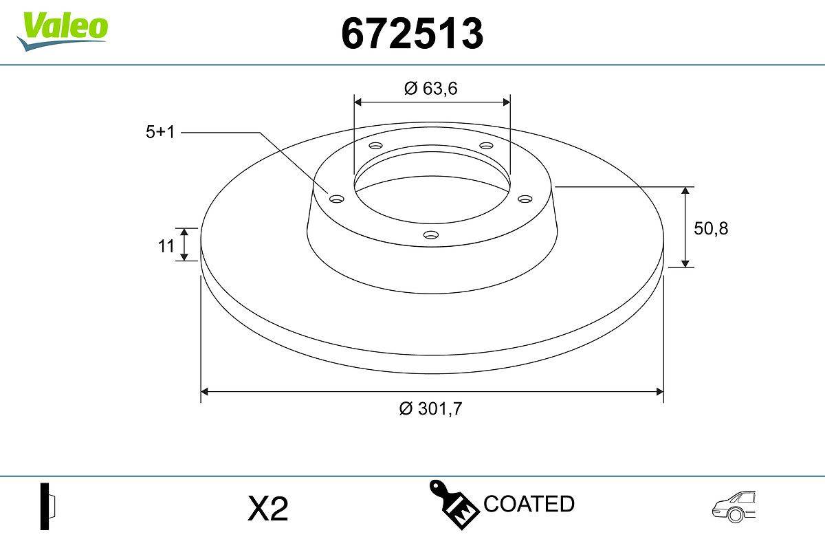 Valeo 672513 Bremsscheibe