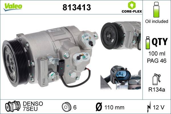 Valeo 813413 Kompressor, Klimaanlage