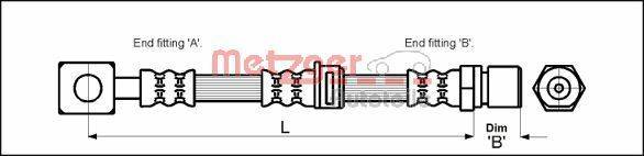 Metzger 4112814 Bremsschlauch