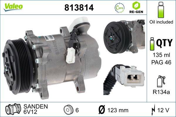 Valeo 813814 Kompressor, Klimaanlage
