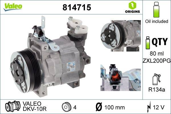Valeo 814715 Kompressor, Klimaanlage