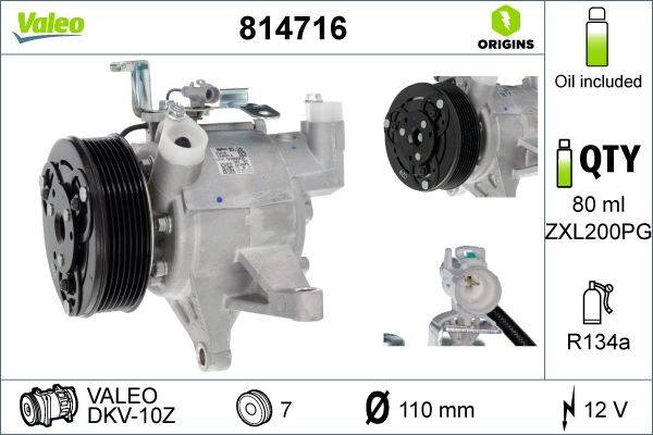 Valeo 814716 Kompressor, Klimaanlage