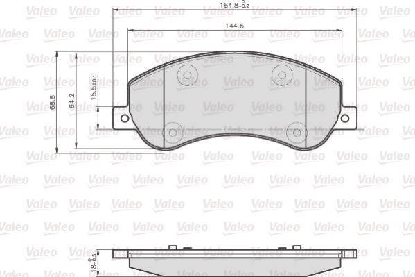 Valeo 872816 Bremsbelagsatz, Scheibenbremse