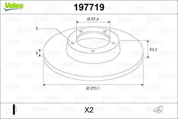 Valeo 197719 Bremsscheibe