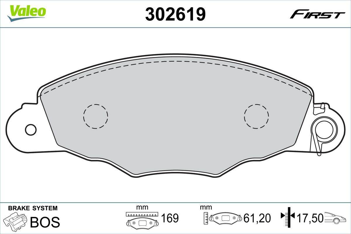 Valeo 302619 Bremsbelagsatz, Scheibenbremse