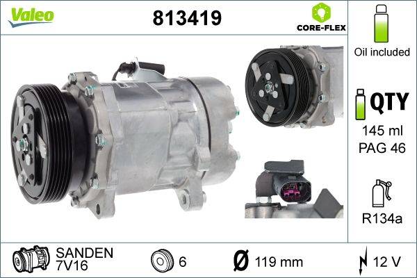 Valeo 813419 Kompressor, Klimaanlage