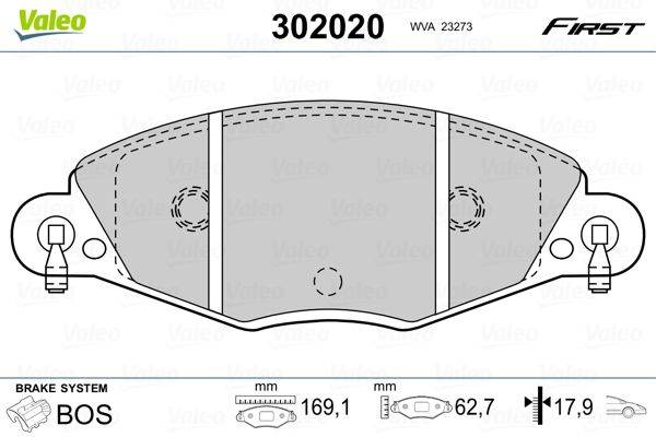 Valeo 302020 Bremsbelagsatz, Scheibenbremse