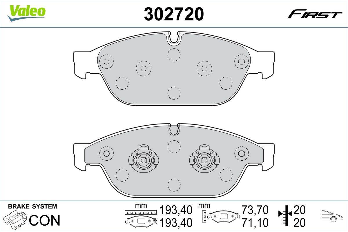 Valeo 302720 Bremsbelagsatz, Scheibenbremse