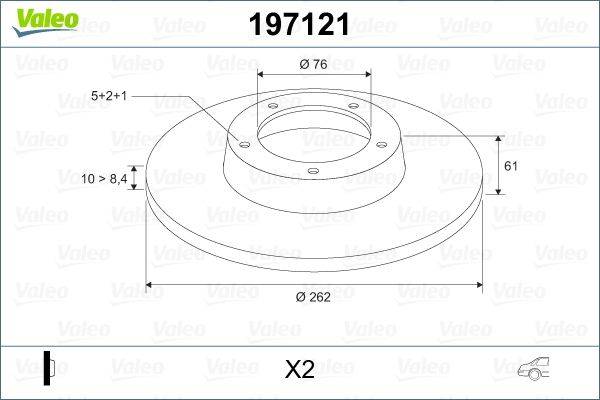 Valeo 197121 Bremsscheibe