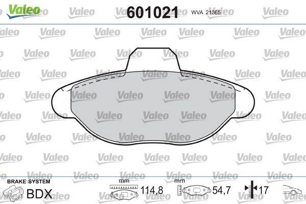 Valeo 601021 Bremsbelagsatz, Scheibenbremse