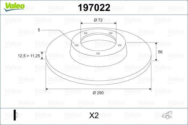 Valeo 197022 Bremsscheibe