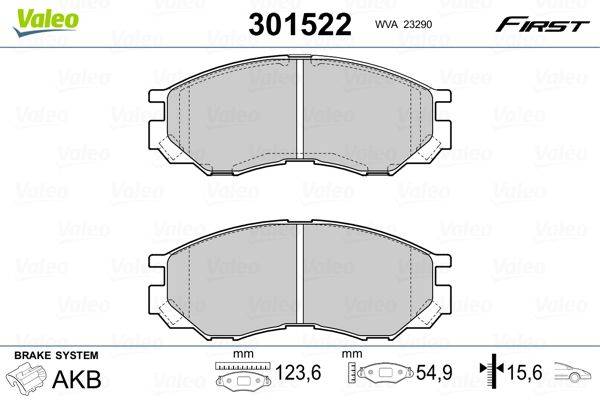 Valeo 301522 Bremsbelagsatz, Scheibenbremse