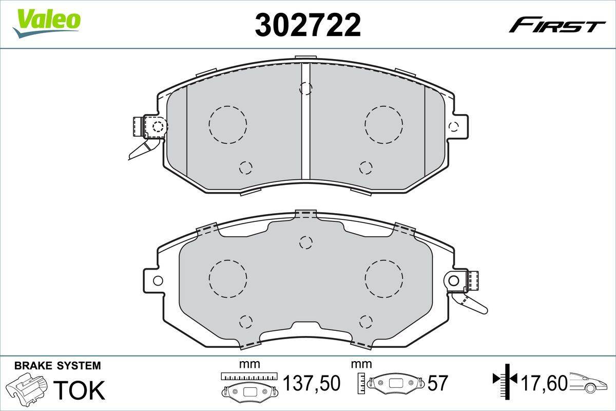 Valeo 302722 Bremsbelagsatz, Scheibenbremse