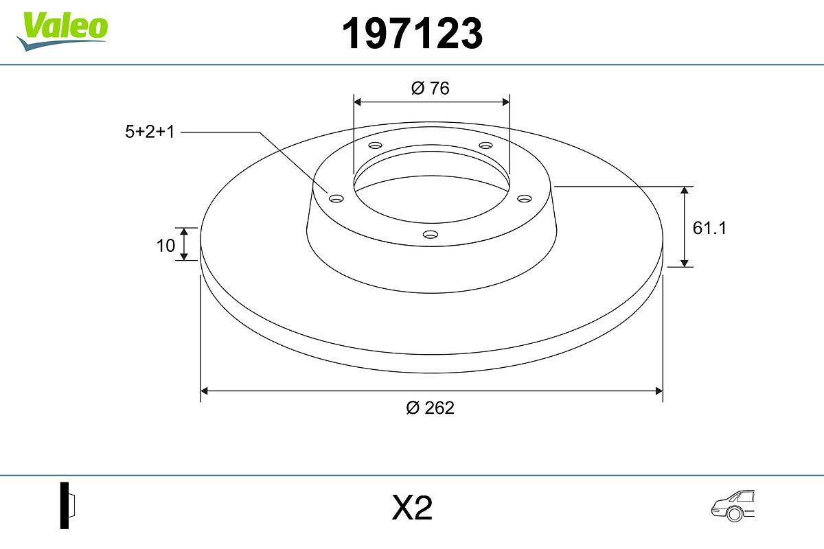 Valeo 197123 Bremsscheibe
