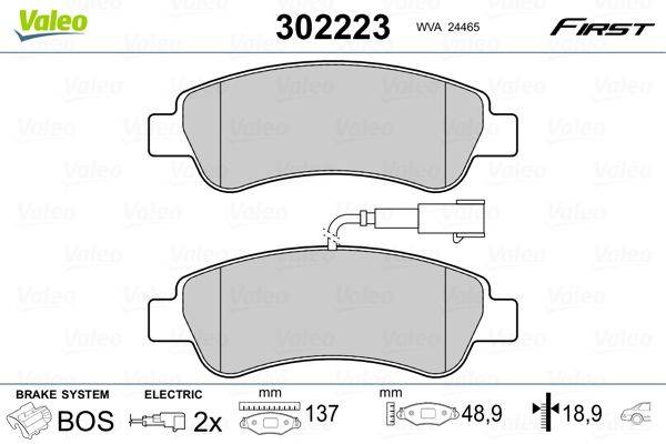 Valeo 302223 Bremsbelagsatz, Scheibenbremse