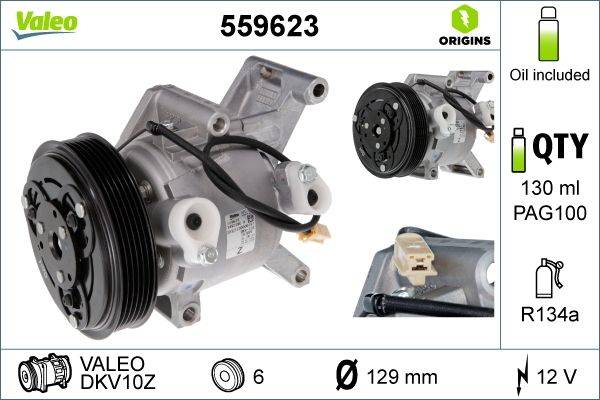 Valeo 559623 Kompressor, Klimaanlage