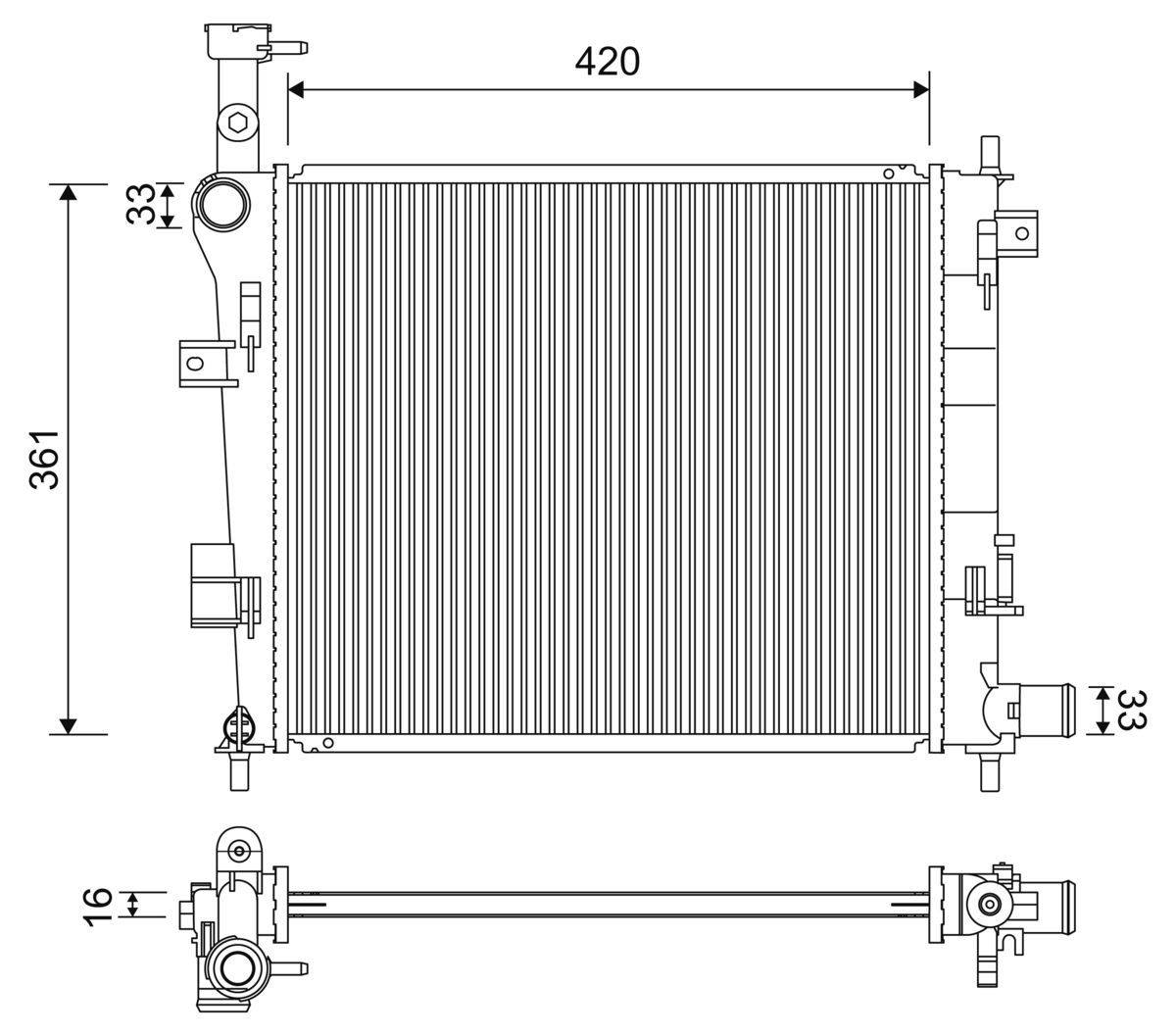 Valeo 701223 Kühler, Motorkühlung