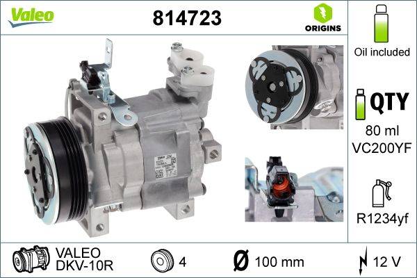 Valeo 814723 Kompressor, Klimaanlage