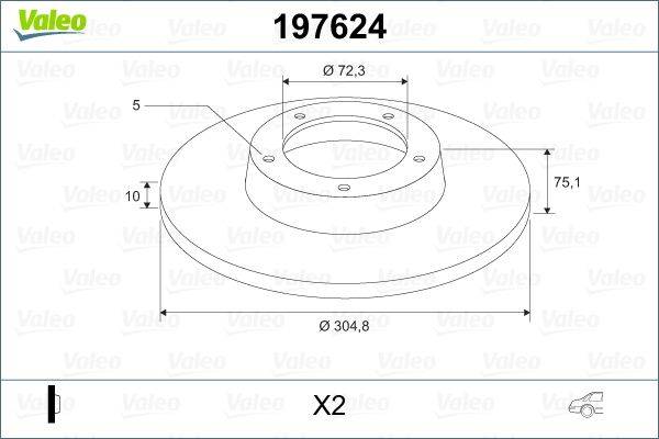 Valeo 197624 Bremsscheibe
