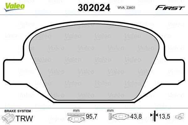 Valeo 302024 Bremsbelagsatz, Scheibenbremse