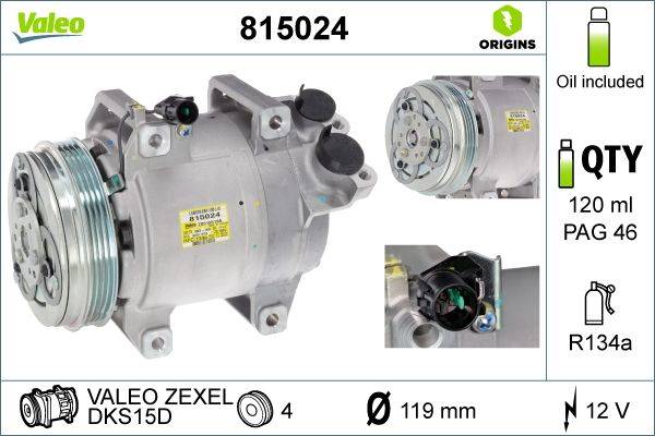 Valeo 815024 Kompressor, Klimaanlage