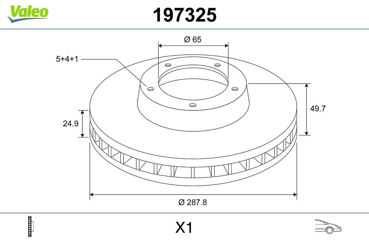 Valeo 197325 Bremsscheibe