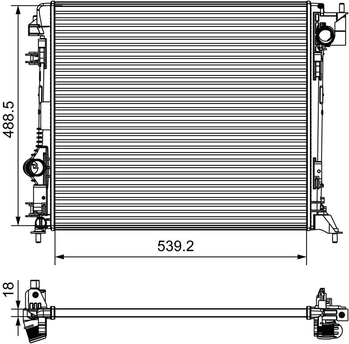 Valeo 735625 Kühler, Motorkühlung