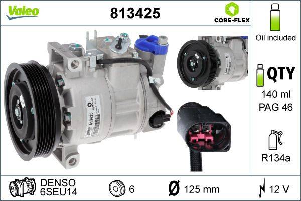 Valeo 813425 Kompressor, Klimaanlage