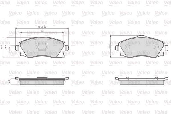 Valeo 872225 Bremsbelagsatz, Scheibenbremse