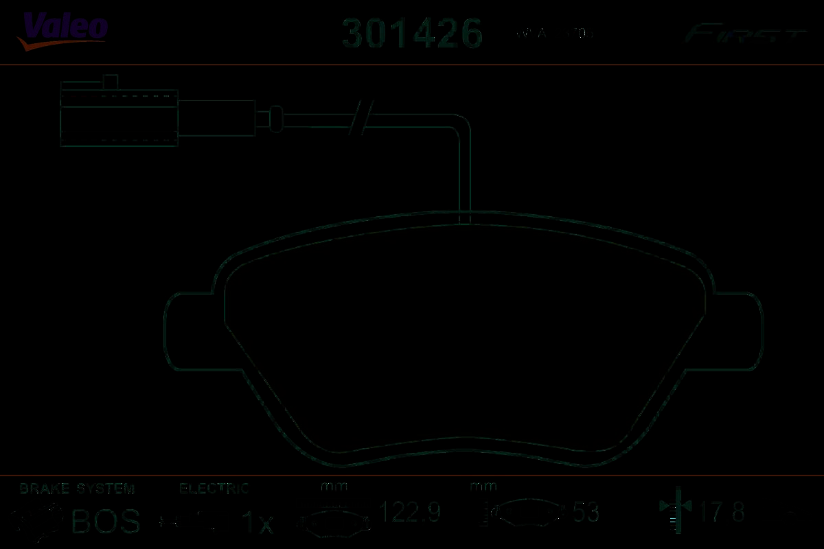Valeo 301426 Bremsbelagsatz, Scheibenbremse