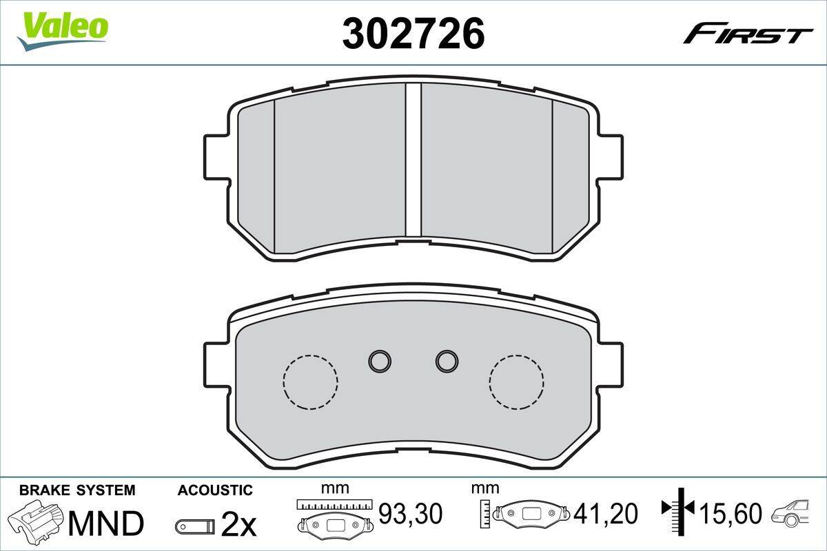 Valeo 302726 Bremsbelagsatz, Scheibenbremse