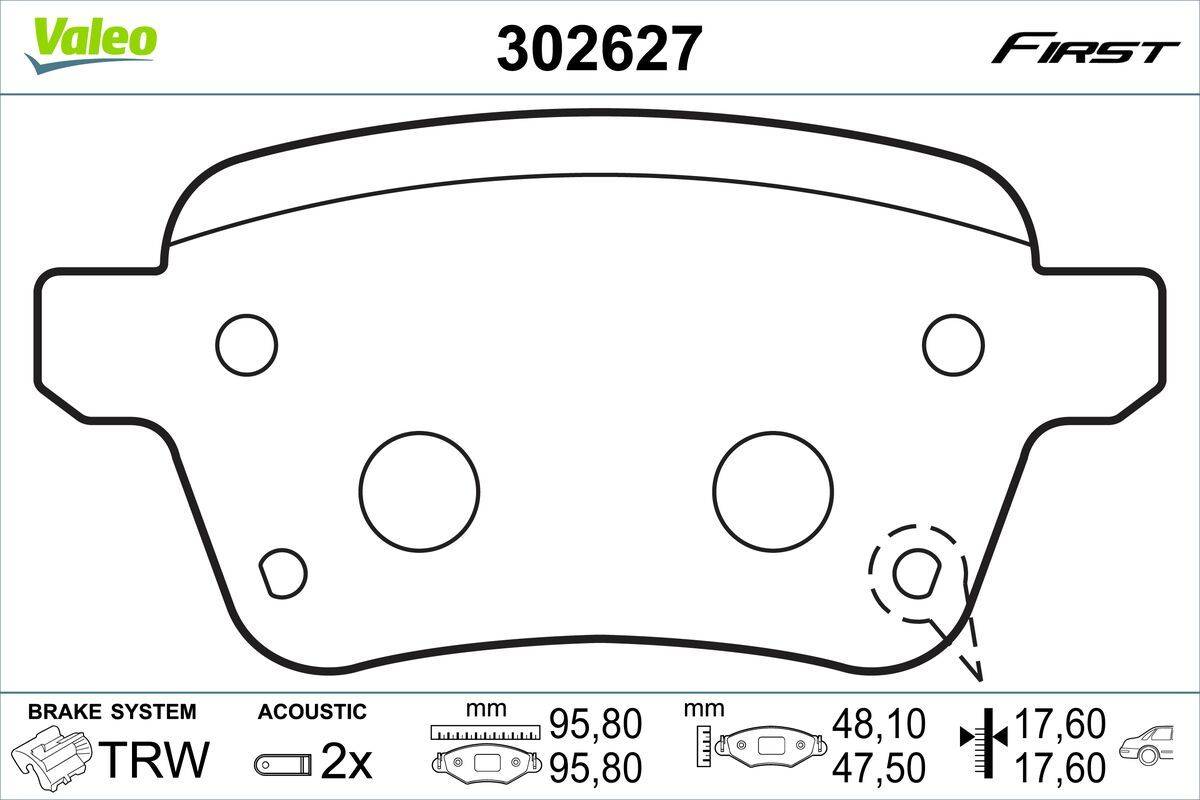 Valeo 302627 Bremsbelagsatz, Scheibenbremse