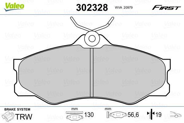 Valeo 302328 Bremsbelagsatz, Scheibenbremse