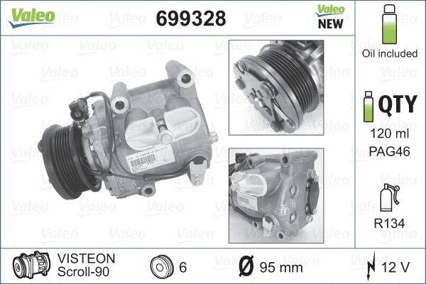 Valeo 699328 Kompressor, Klimaanlage