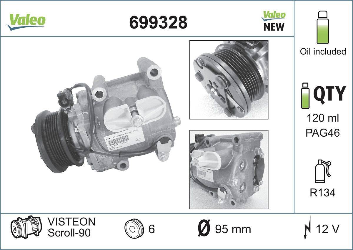 Valeo 699328 Kompressor, Klimaanlage