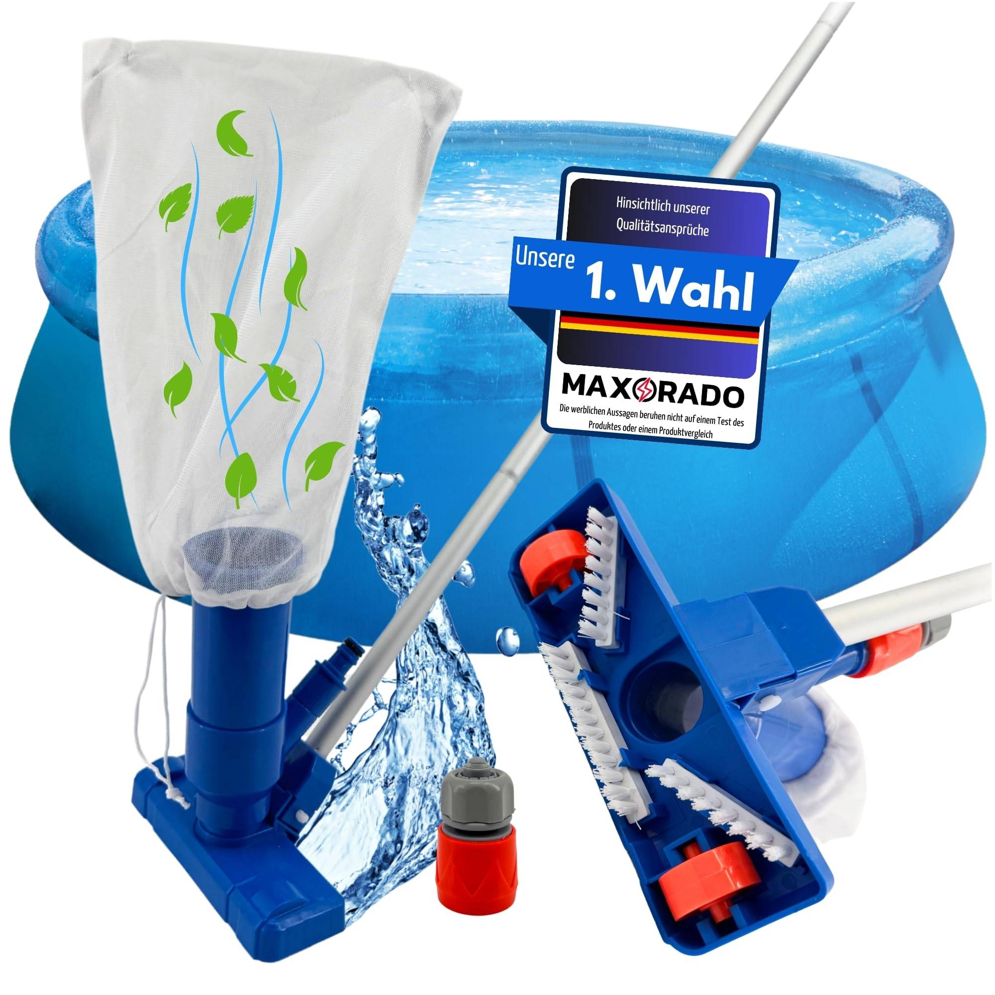 Pool Bodensauger mit Stange und Auffangsack Poolsauger Vakuum Pflege Reinigung