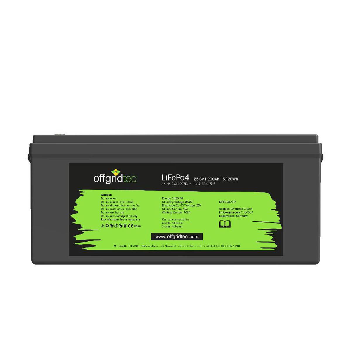 Offgridtec LifePo4 Akku 25,6/200 25,6V 200Ah BMS integriert 5120Wh