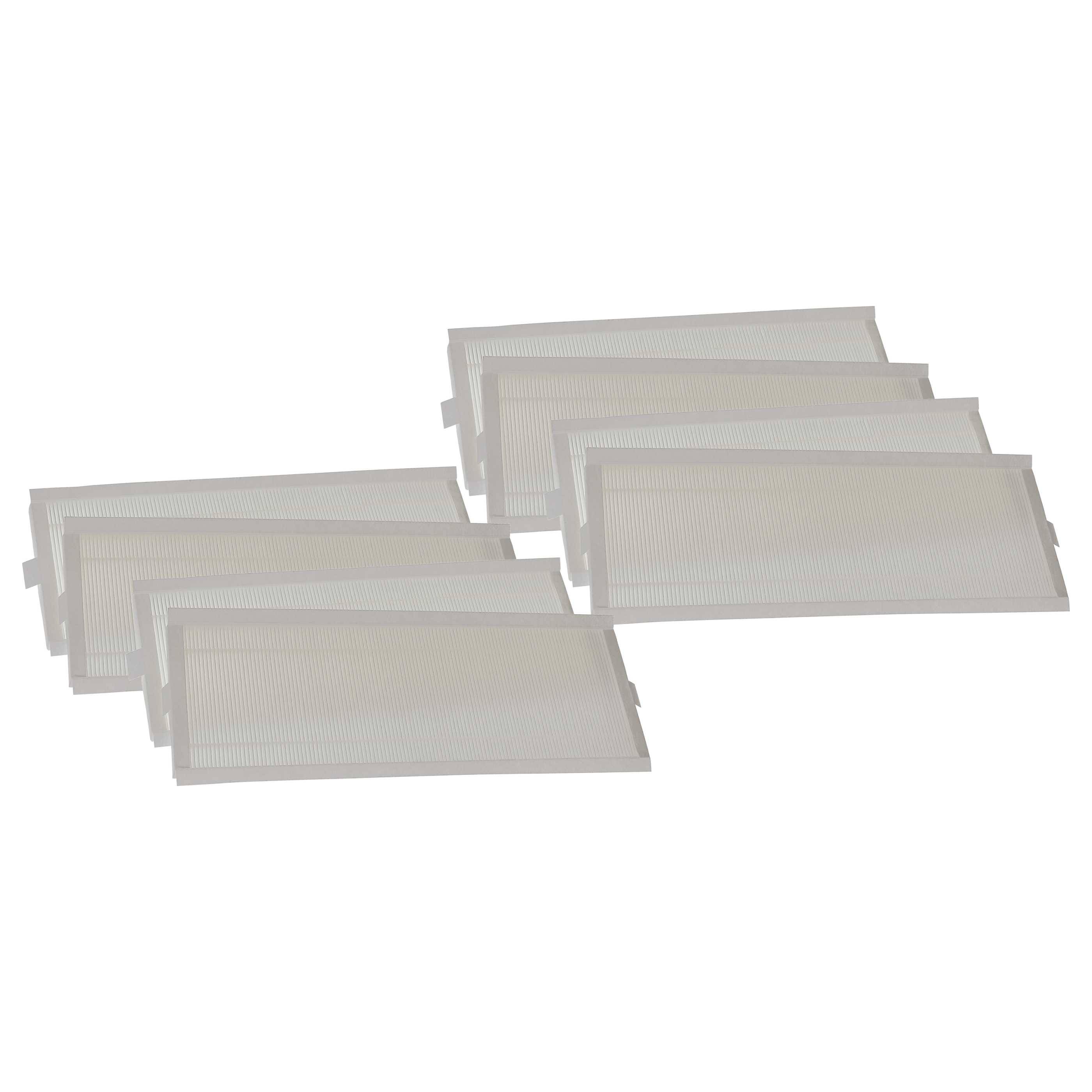 vhbw Filterset kompatibel mit Zehnder ComfoAir E300, E350, Pro 300, E400 Lüftungsgerät - Luftfilter G4 / F7 (8 Stück), 50 x 16 x 2 cm, Weiß