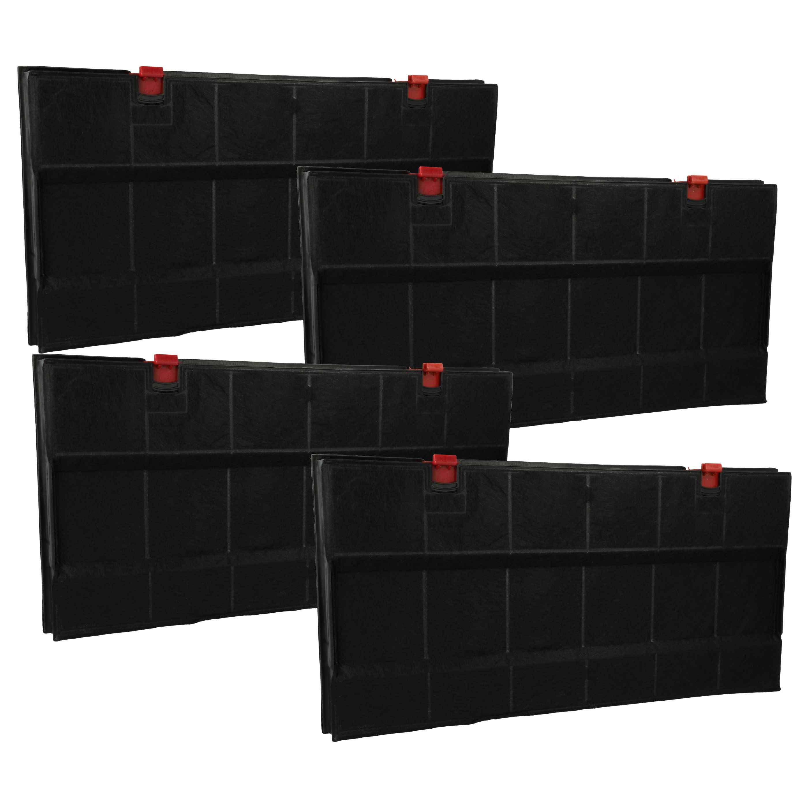 vhbw 4x Aktivkohlefilter kompatibel mit Bauknecht DKSM3790IN, DNG5355IN, DNG5355IN1, DNG5360, DNG5360IN Dunstabzugshaube - 43 x 21,7 x 3,3 cm